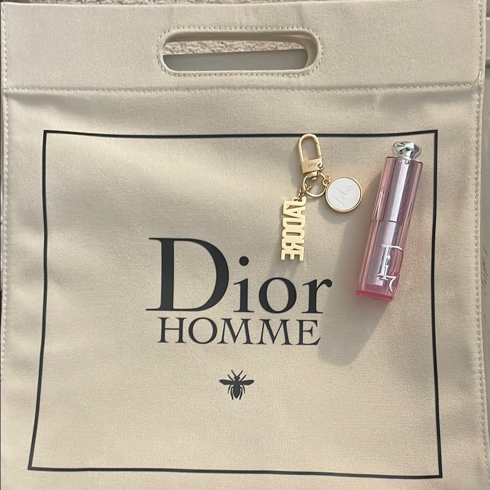 Dior Homme Tote with Keychain and Lipstick